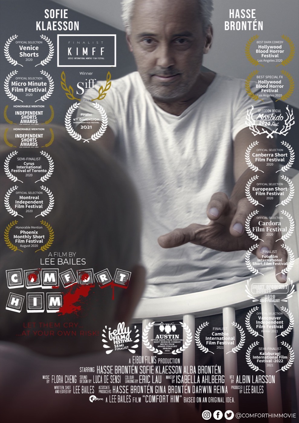 Comfort Him - poster with laurels